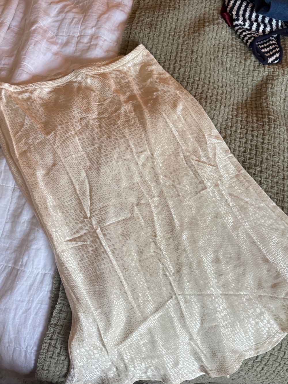 Snakeskin Ivory snakeskin Slip Skirt
